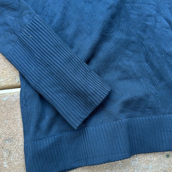 LULULELON 1/4 ZIP LONG SLEEVES EMBOSSED ORINT MOCK NECK SIZE 2 4 G11 - Picture 3 of 9